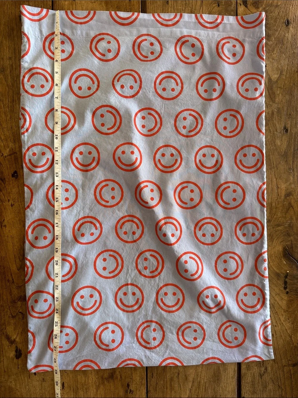 BAGGU organic cotton Blue & orange Smiley face Pattern super rare pillowcase EUC